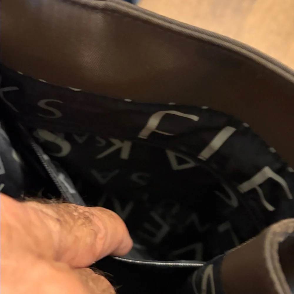 Saks Fifth Avenue Dark Brown Carryall Satin Tote - Picture 10 of 11